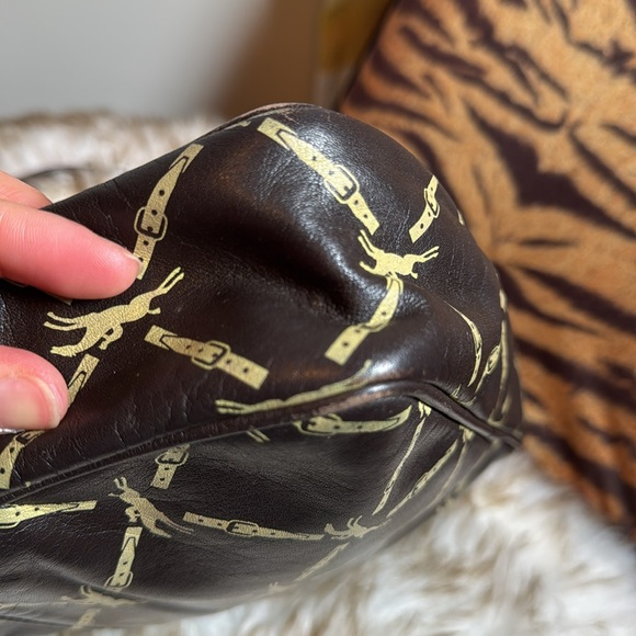 Longchamp Shoulder Bag Leather Dark Brown Horse - Picture 9 of 14